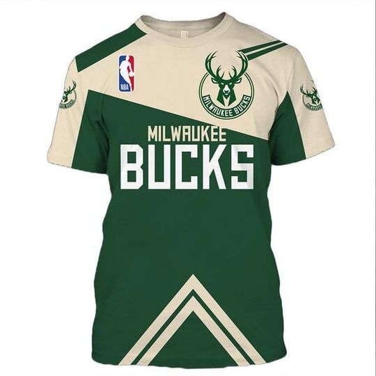 Discover NBA Milwaukee Bucks Green Cream T-Shirt