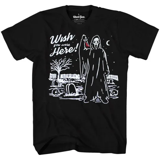 Discover Scream - Ghost Face Wish You Were Here T-Shirt