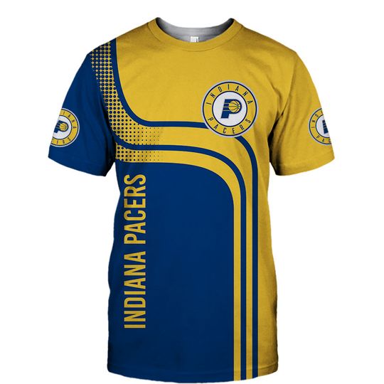 Discover NBA Indiana Pacers Gold Blue Curves T-Shirt