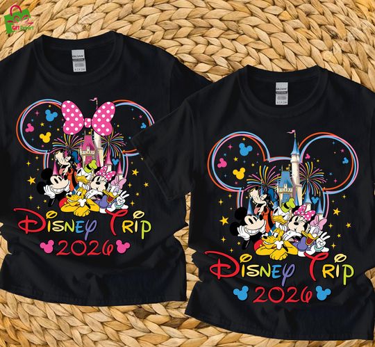 Discover Disney Trip 2026 Tshirt, Disney Squad Tshirt, Minnie Mickey Shirt, Disney Tee, Disney Vacation Tee, Disneyland Trip Tee, Family Matching Tee