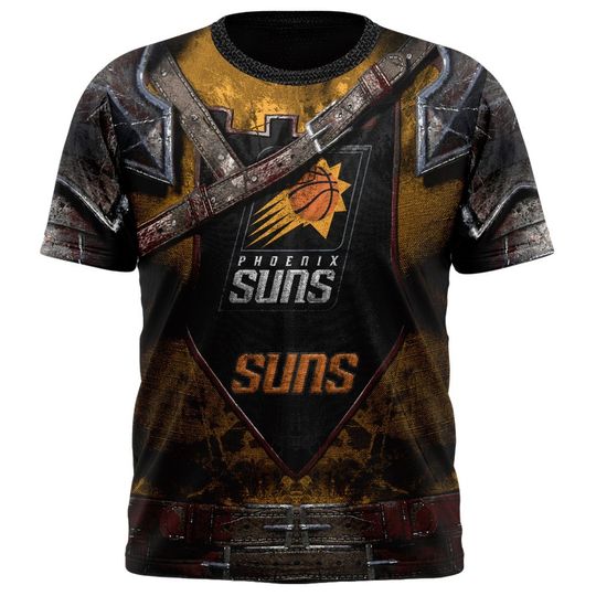 Discover NBA Phoenix Suns Custom Name Number Warrior Armor T-Shirt
