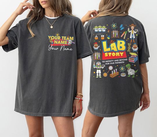 Discover Retro Toy Story Lab Week 2026 Shirt, Medical Laboratory Week, Lab Assistant Gift, Med Lab Tech, Buzz Lightyear Woody Jessie Bo Peep Tee