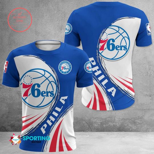 Discover NBA Philadelphia 76ers Blue White T-Shirt