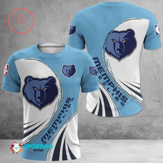 Discover NBA Memphis Grizzlies Blue White T-Shirt V4