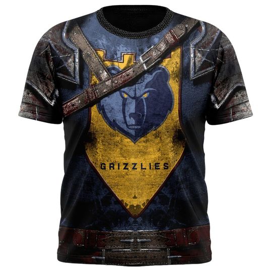 Discover NBA Memphis Grizzlies Custom Name Number Warrior Armor T-Shirt