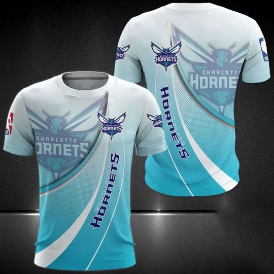 Discover NBA Charlotte Hornets Teal Gradient T-Shirt