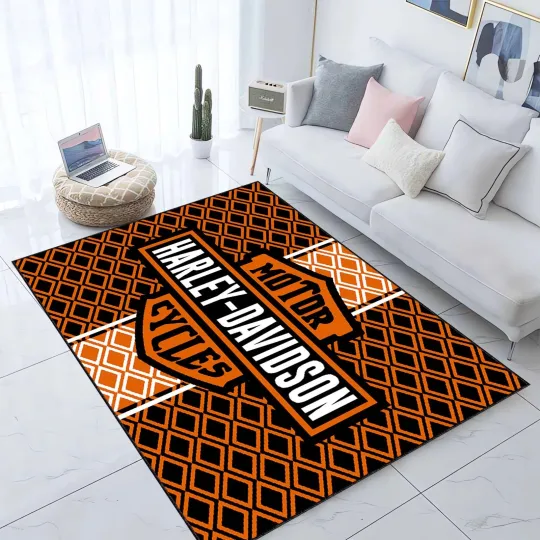 Discover Harley Cycle, Harley Garage Rug, Harley Motor Mat, Motor Cycle Harley