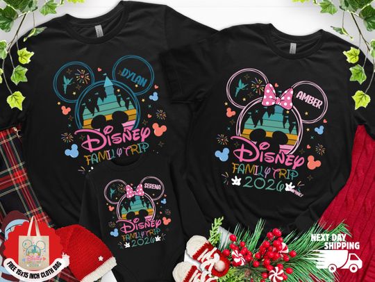 Discover Custom Disney Family Trip Shirt  Personalized Name & Year Tee  Matching Family Vacation 2026  Disney Castle Shirt