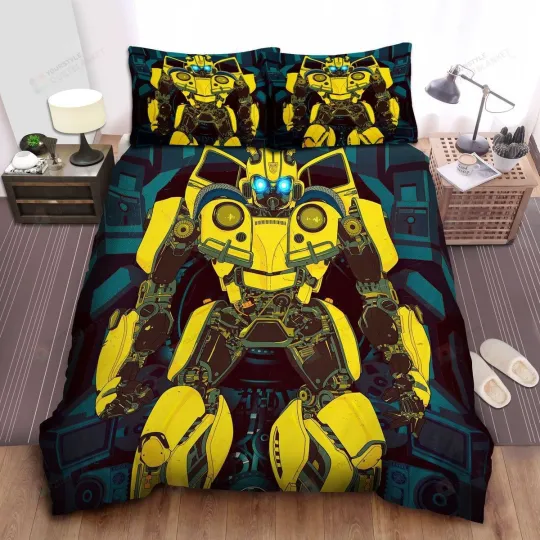 Discover Transformer Bumblebee In Detailed Animation Art Bed Sheets Duvet Cover