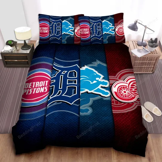 Discover Sports Michigan Sport Teams Bed Sheet Duvet Cover Bedding Sets