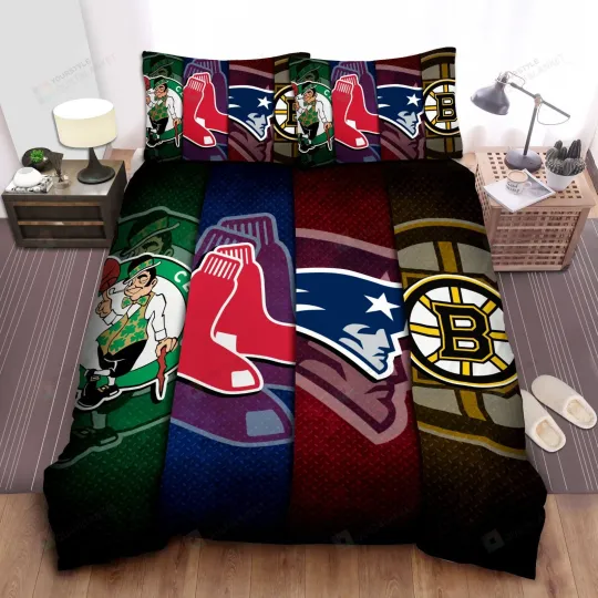 Discover Sports Massachusetts Sport Teams Bed Sheet Duvet Cover Bedding Sets