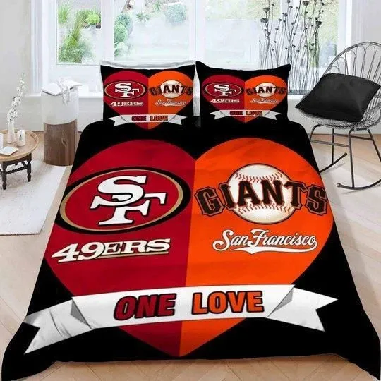 Discover San Francisco 49ers San Francisco Giants One Love Duvet Cover Bedding Set