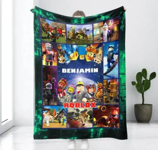 Discover Personalized Block Game Fleece Blanket, Gamer Gift