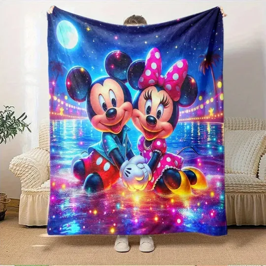 Discover Classic Cartoon Mouse Couple Blanket Soft Flannel Throw Gift for Kids Cozy