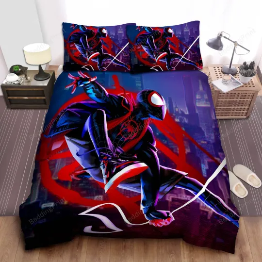 Miles Morales Spider-Man Art Bed Sheets Duvet Cover Bedding Sets