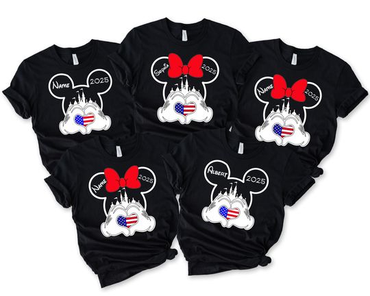 Discover Custom Disney 4th Of July Shirt-Matching Mickey & Minnie Patriotic Shirt-Fourth of July Tee-Independence Day Tee-Retro American 4th Of July