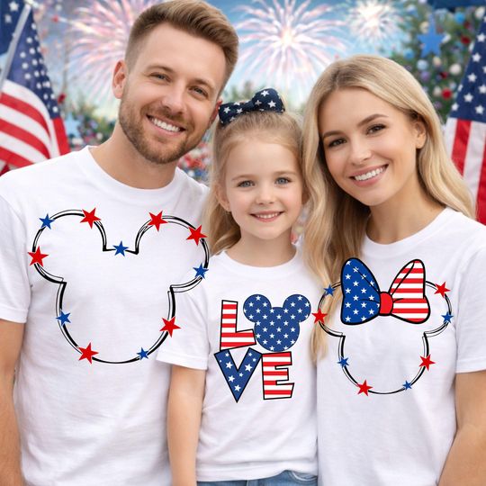 Discover 250th America Anniversary Disney Mickey And Minnie Family Shirt, 4th of July Disneyland Shirts, Independence Day, 4th Of July Shirt