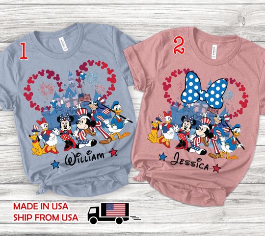 Discover Custom Disney 4th Of July Shirt, Matching Mickey & Minnie Patriotic Shirt, Fourth of July Shirt, Independence Day Tee