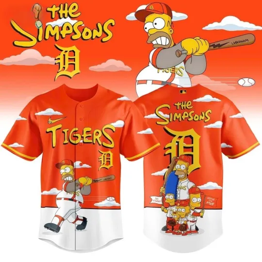 Discover Tigers x The Simpsons 2026 Limited Edition Baseball Jersey