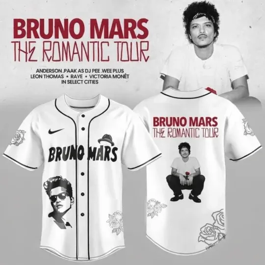 Discover HOT SALE - Bruno Mars The Romantic Tour 2026 Baseball Classic