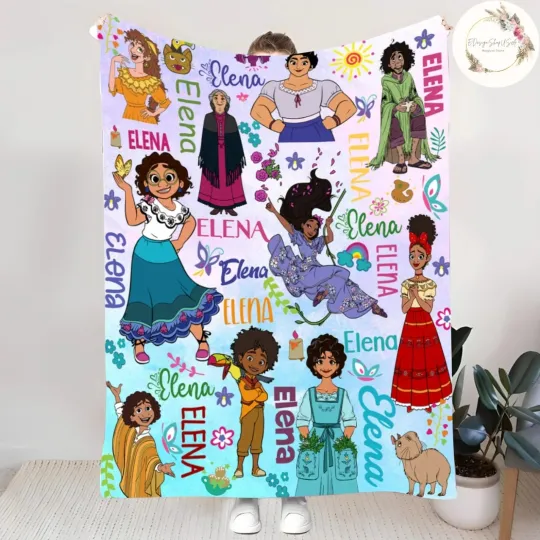 Discover Watercolor Magical Family Flannel Blanket Custom Name Baby Kids Gift