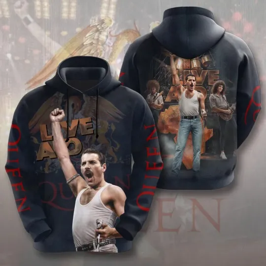 Discover Freddie 1Mercury x Que en Band 3D Hoodie AOP Unisex Fan Gift