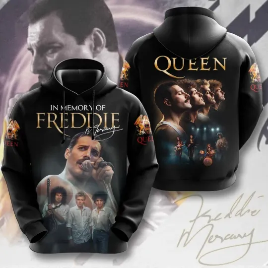Discover Freddie 1Mercury x Que en Band 3D Hoodie AOP Unisex Fan Gift