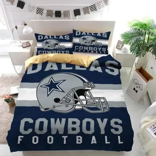 Discover Dallas Cowboys Football Logo Helmet Bedding Set