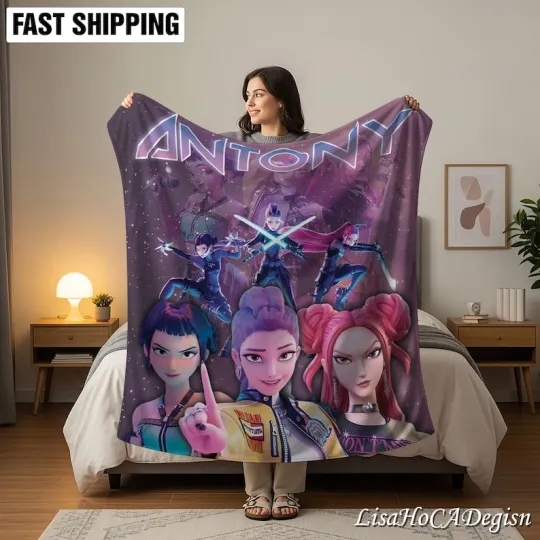 Discover Custom Kpop Demon Fleece Blanket for Kids
