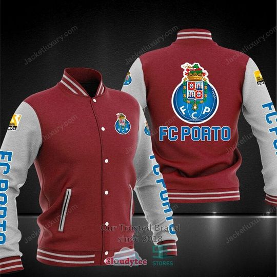 Discover Portos Red Grey Baseball Jacket