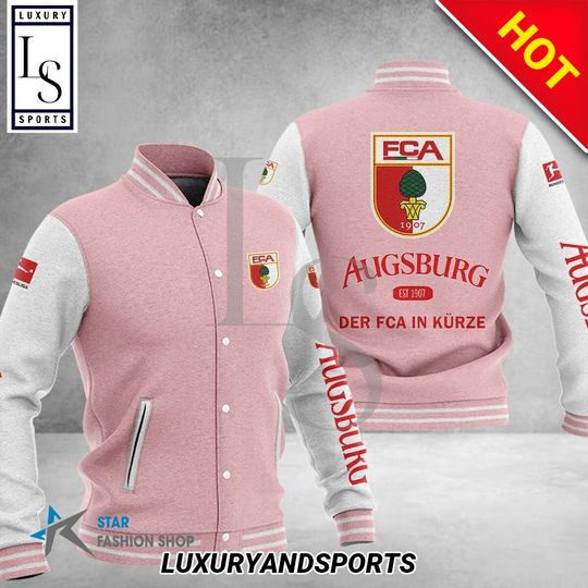 Discover FC Augsburg Pink White Baseball Jacket