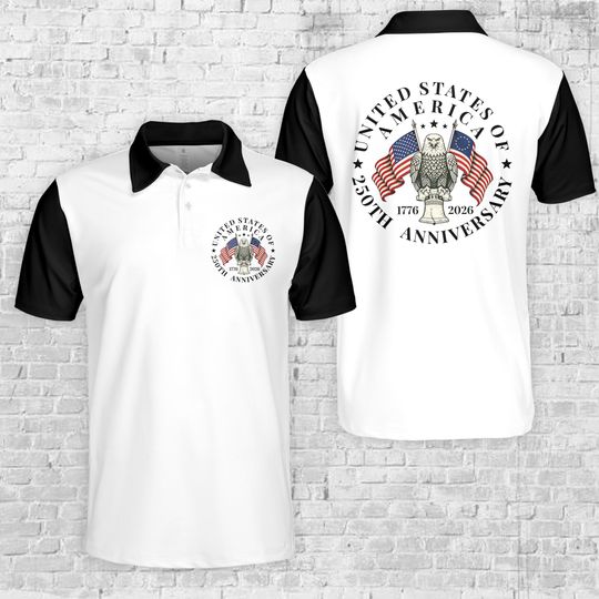 USA 250th Anniversary Polo Shirt, 1776-2026 Semiquincentennial Polo, 4th of July Polo, America 250 Gift