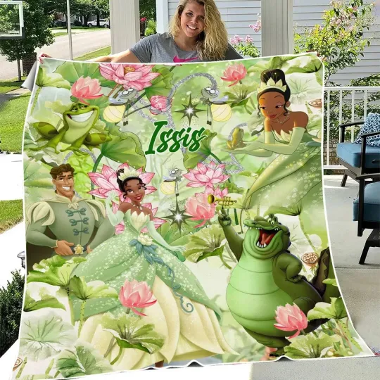 Discover Cute Princess Frog Fleece Blanket