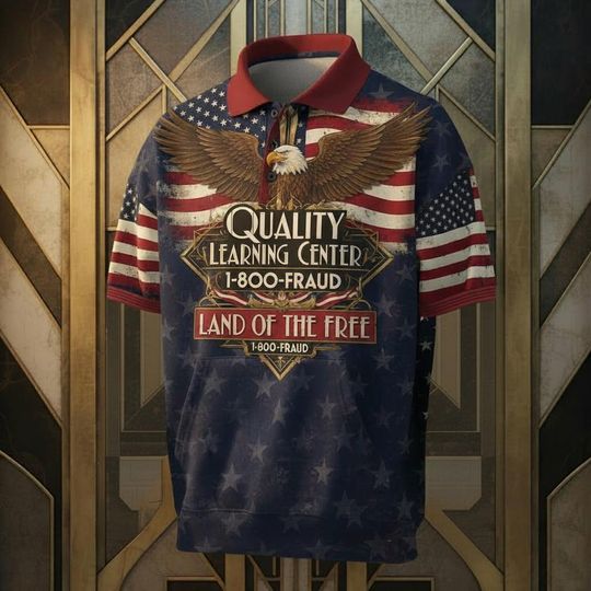 Discover Patriotic Eagle Polo Shirt 3D, American Flag Polo Shirt, USA Patriotic Golf Shirt, Land of the Free Patriotic Shirt, 4th of July Polo