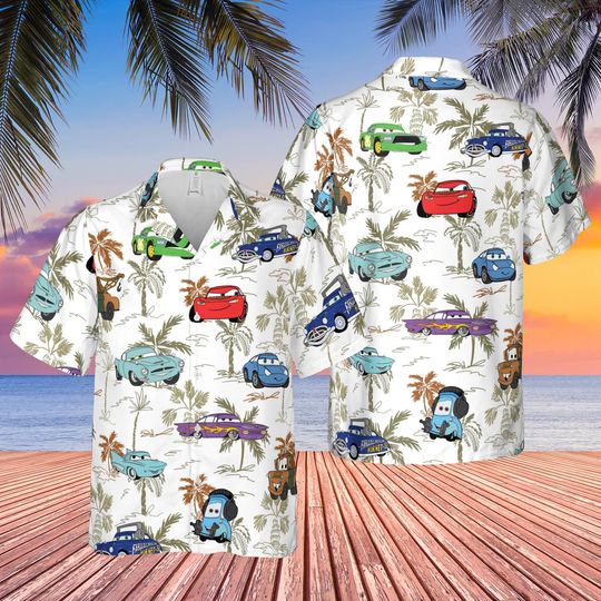 Lightning Mcqueen Tow Mater Disney Hawaiian Shirt, Disney Cars Movies Hawaii Shirts, Cars Hawaiian Shirt, Car Pixar Button Downs Shirt