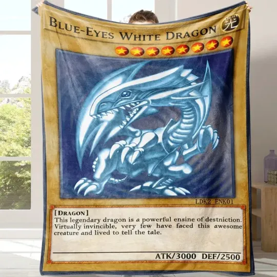 Discover Flannel Blanket Blue Dragon Anime Style Soft Warm Throw Bed Sofa Gift