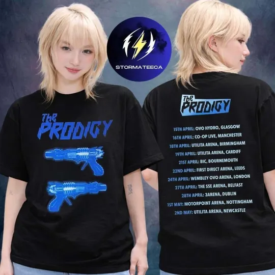 Discover The Prodigyy Merch UK And Ireland Tour 2026 Raygun Two Sided Unisex T-Shirt