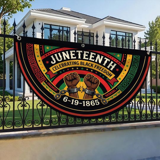 Juneteenth Fan Flag, Black Freedom Day Hand Flag, African American Pride Flag, 1865 Celebration Gift, Celebrate Juneteenth SMUO22