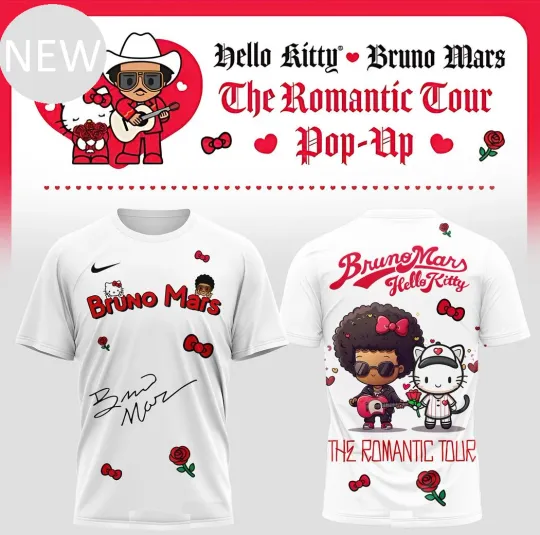 Discover Bruno-Mar x Hello Kitty Romantic 3D  T-Shirt