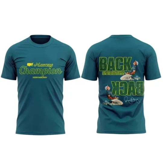 Rory McI!roy 2026 Masters Tournament Champion Celebrating Shirt