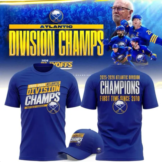 Discover HOT! Buffalo Sabres Atlantic Division Champions 2026 Playoff T-Shirt All Size