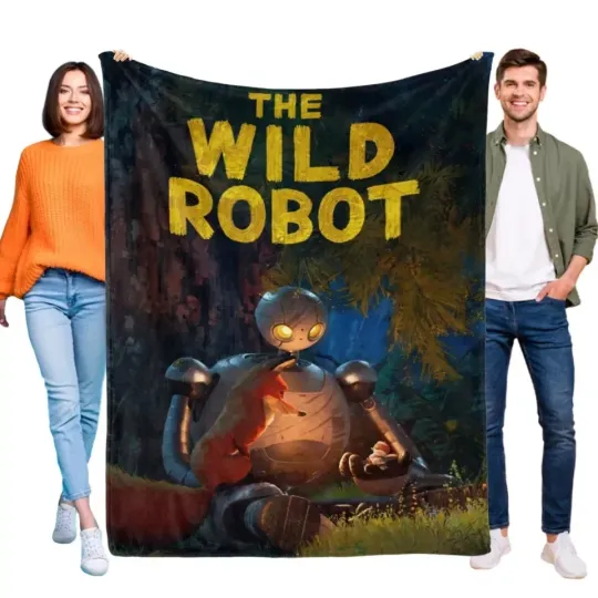 Discover Cute Forest Robot Fleece Blanket