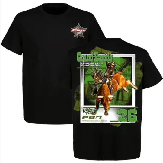 Discover PBR Grand Rapids 2026 Velocity Tour T-Shirt, Black Rodeo Event City