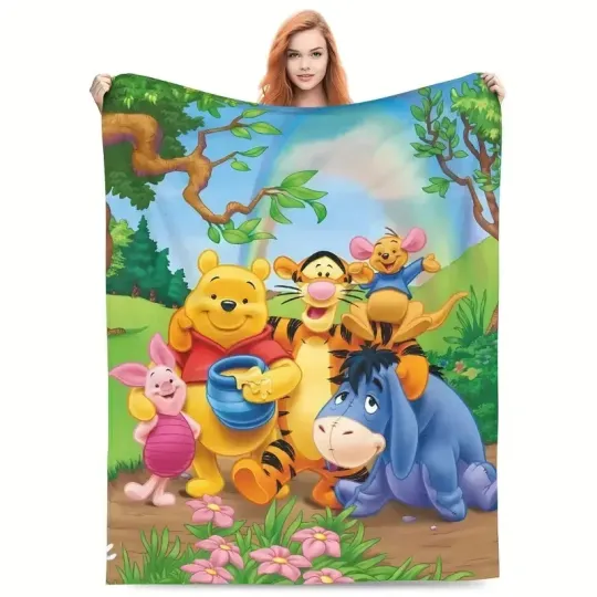 Discover Cute Bear Floral Fleece Blanket