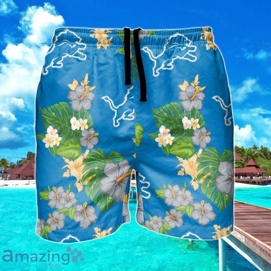 Discover football Detroit Lions Floral Men Beach Shorts