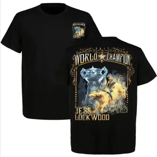 Discover Jess Lockwood World Champion T-Shirt, 2017 PBR Bull Rider Rodeo Champion Graphic