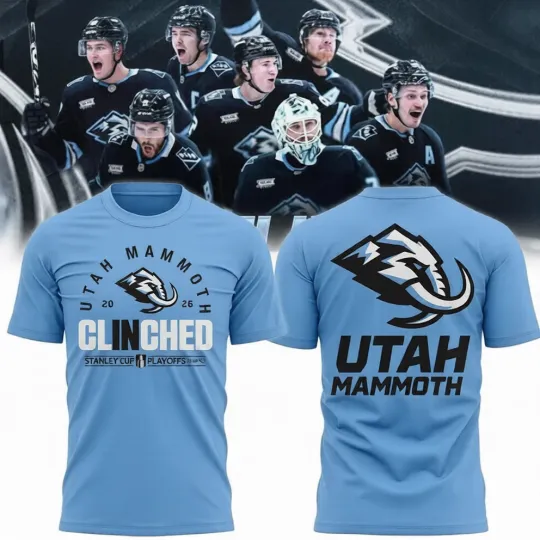 Discover HOT! Utah Mammoth 2026 Clinched Playoffs Hockey T-Shirt Stanley Cup Fan Tee