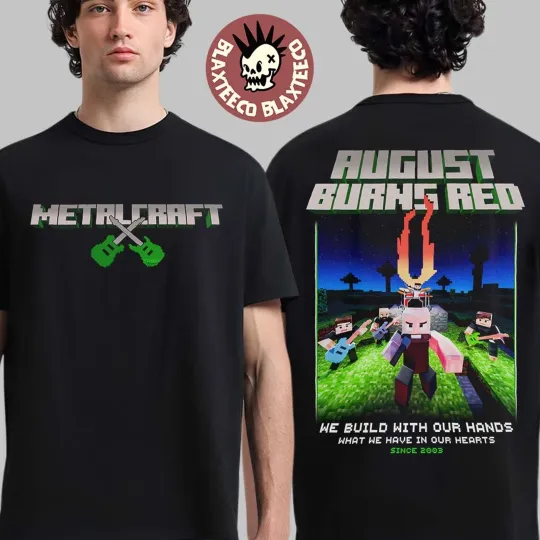 August Burns Red Minecraft Graphic Tee Vintage Metalcore T-Shirt For Men