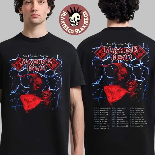 Discover Machine Head 2026 Tour Dates T-Shirt Mens Vintage Graphic Tee Concert Merch Gift