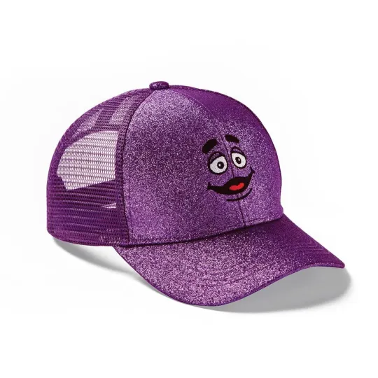 Discover McDonald's Glitter Grimace Face Purple Trucker Hat